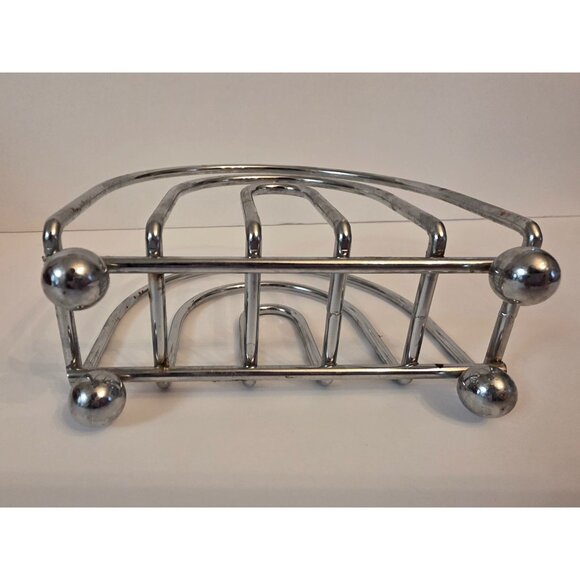 Chrome Metal NapKin Holder & Ball Feet Kitchen Decor - Picture 3 of 5